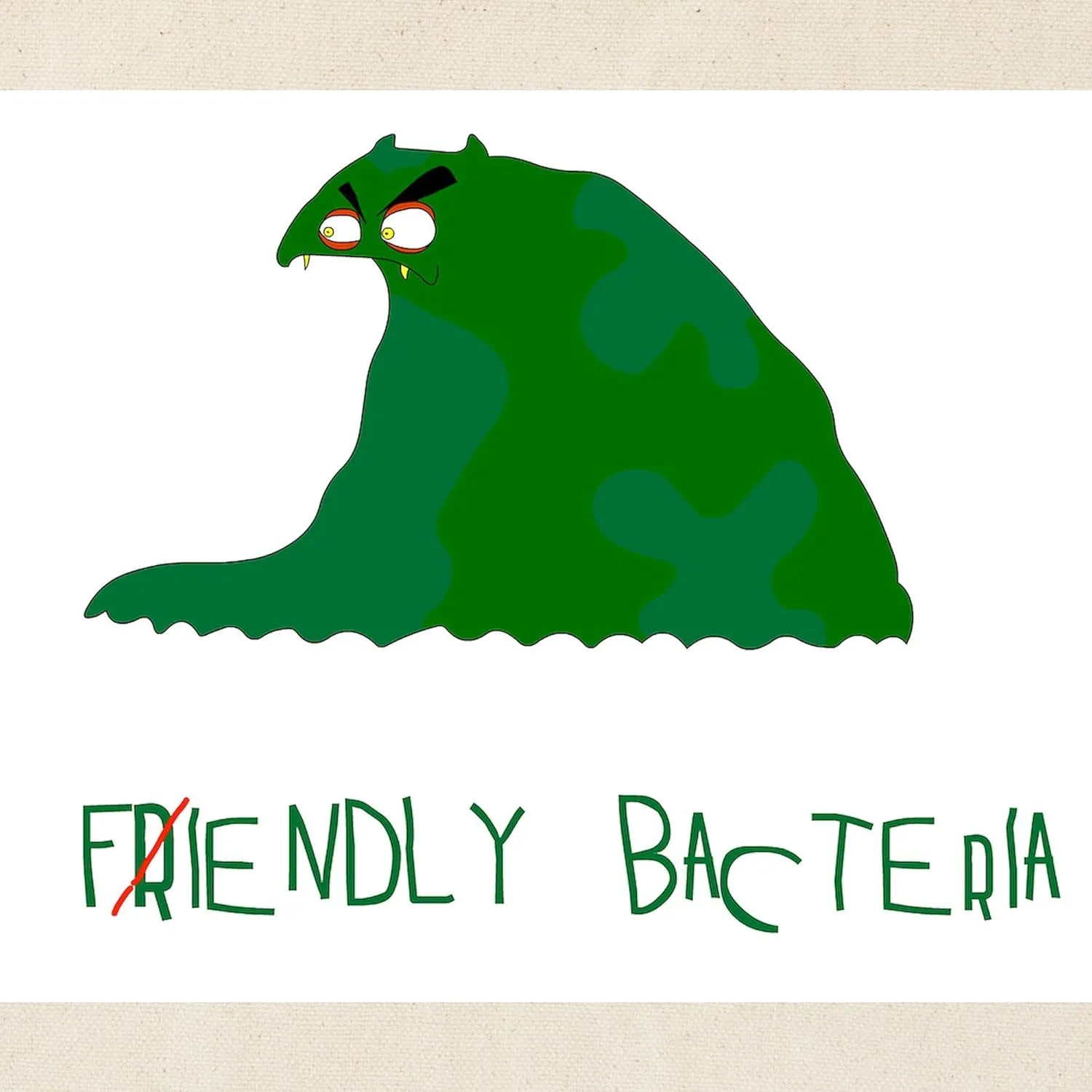 CafePress Fiendly Bacteria Tote Bag Reusable Natural Beige Canvas Shopping Bag