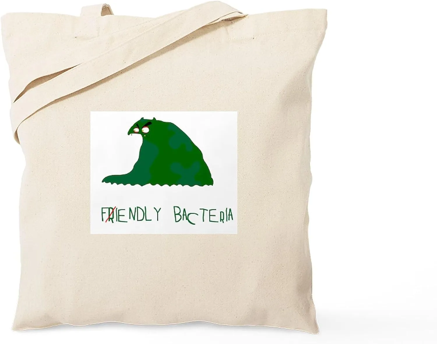 CafePress Fiendly Bacteria Tote Bag Reusable Natural Beige Canvas Shopping Bag