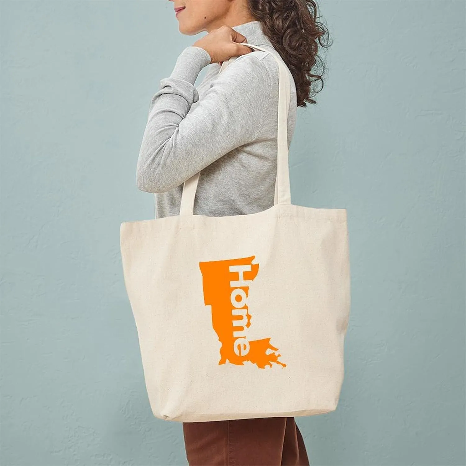 CafePress Home Louisiana Tote Bag Reusable Natural Beige Canvas Shopping Bag