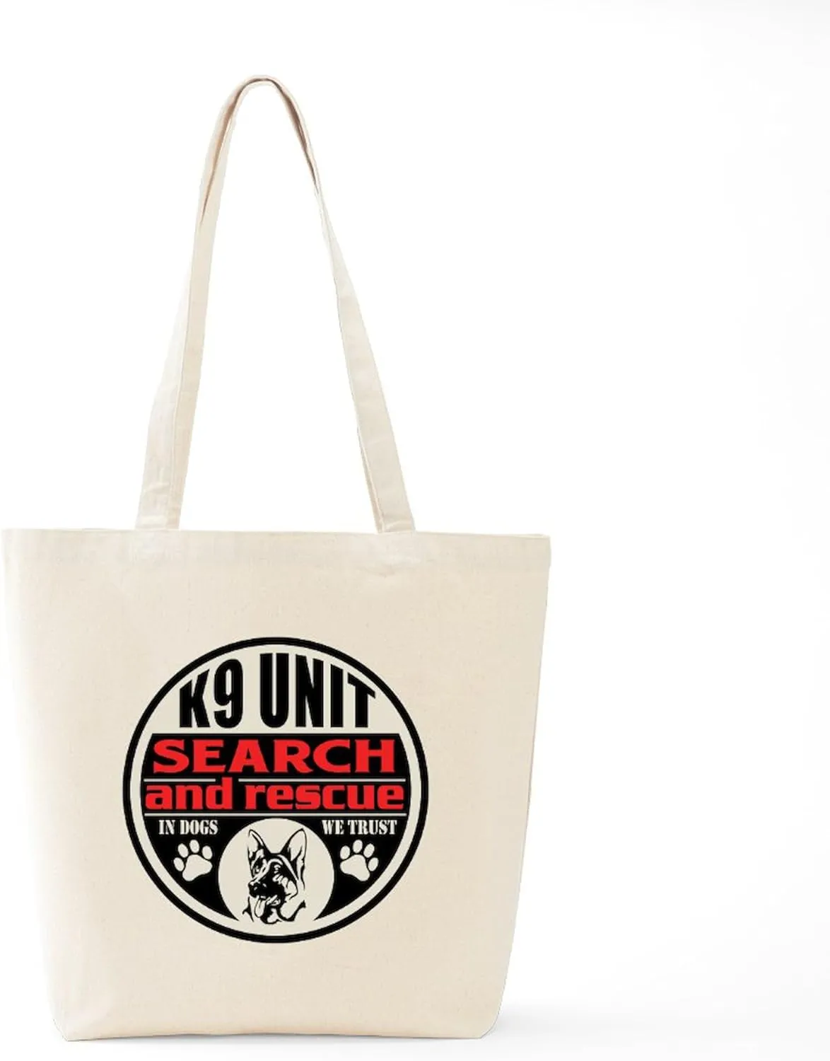 CafePress K9 Unit Search And Rescue Tote Bag Natural Canvas Tote Bag, Reusable Shopping Bag