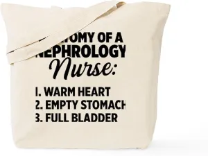 CafePress Nephrology Nurse Anatomy Dialysis Nursin Tote Bag Reusable Natural Beige Canvas Shopping Bag