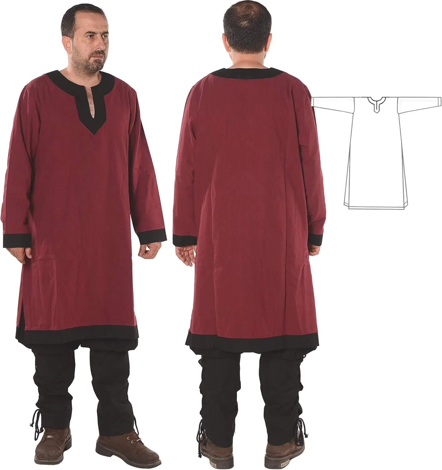 Calvina Costumes Arthur Medieval, Viking, LARP and Renaissance Tunic by Formen - Made in Turke