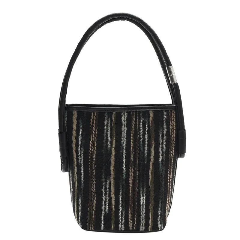 Canvas Bucket Bags For Women Summer Popular New Fashion Color Contrast