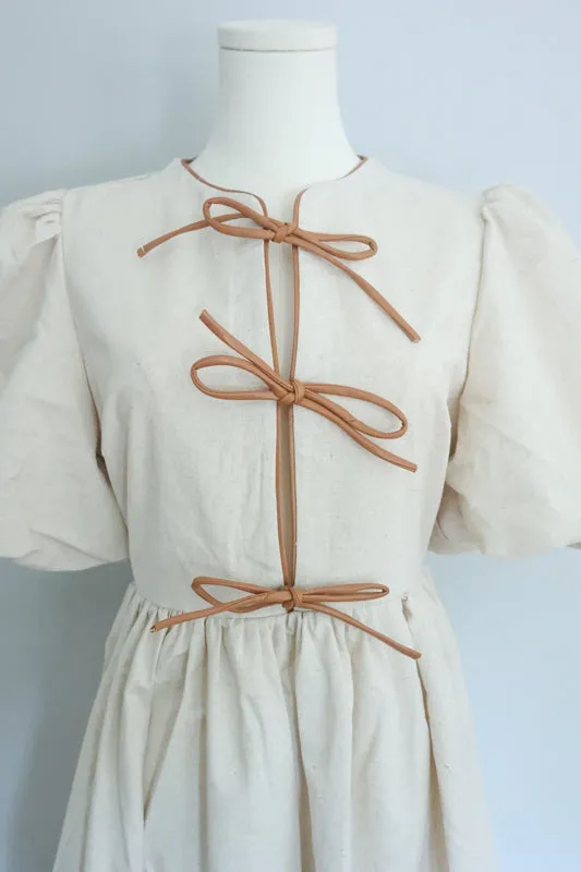 Canvas Leather Trimmed Dress