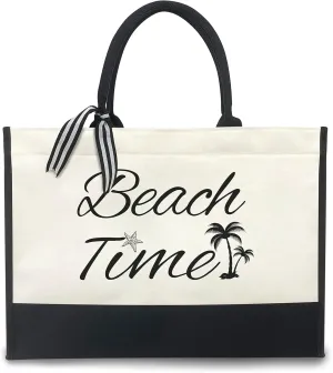 Canvas Tote Bag for Women - Beach Bag, Cat Lovers Tote, Bride & Bridesmaid Gift