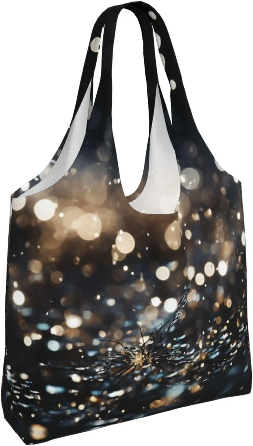 Canvas Tote Bag Lightweight Reusable Grocery Shopping Bag Smudged Color Handbag for Women Men