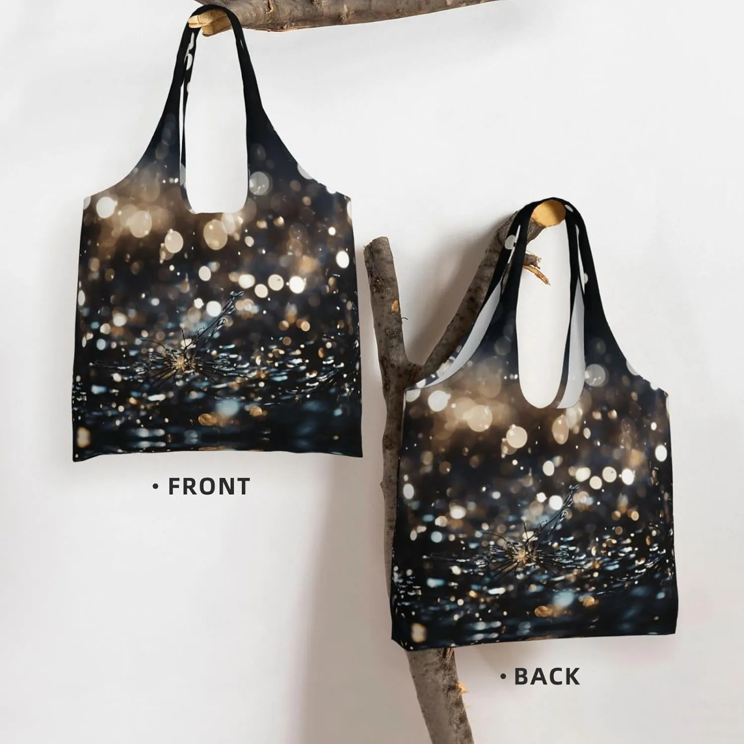 Canvas Tote Bag Lightweight Reusable Grocery Shopping Bag Smudged Color Handbag for Women Men