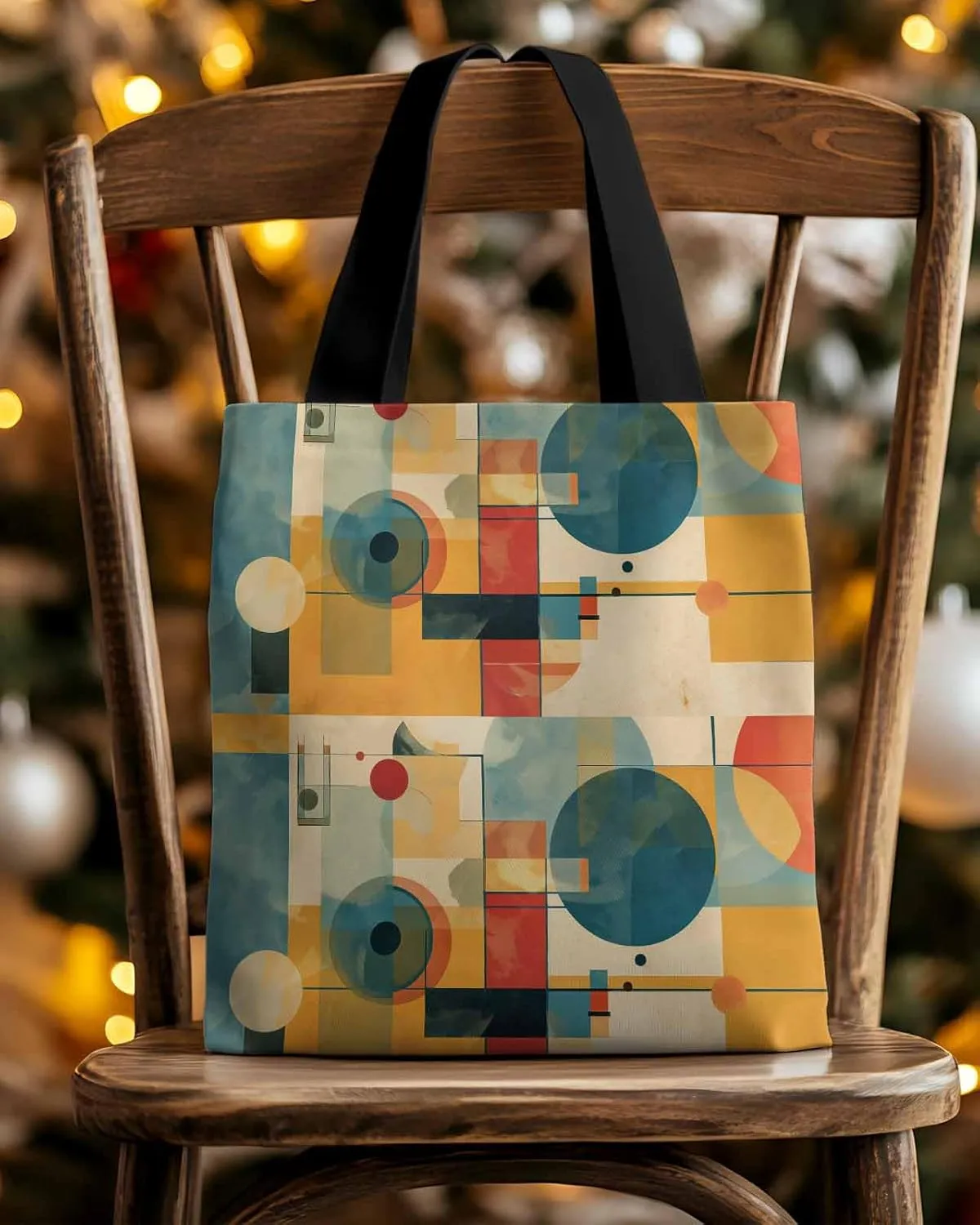 Canvas Tote Bag Retro Abstract Oil Painting Impressionist Design Reusable Grocery Shopping Bags Shoulder Bag for Gym Work