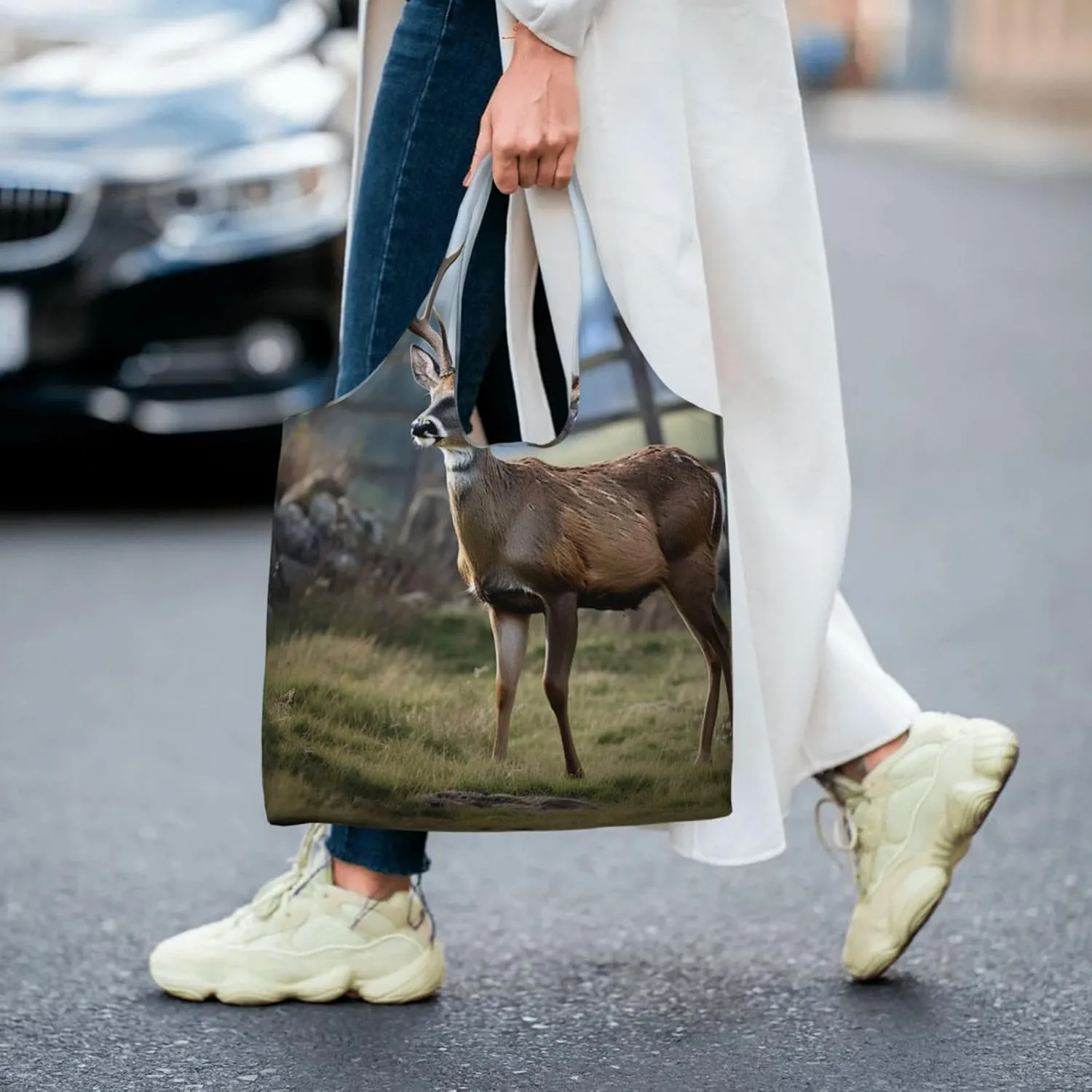 Canvas Tote Bag Reusable Grocery Bags Lightweight Handbag Donuts Tote Bag for Shopping Cloth Bags