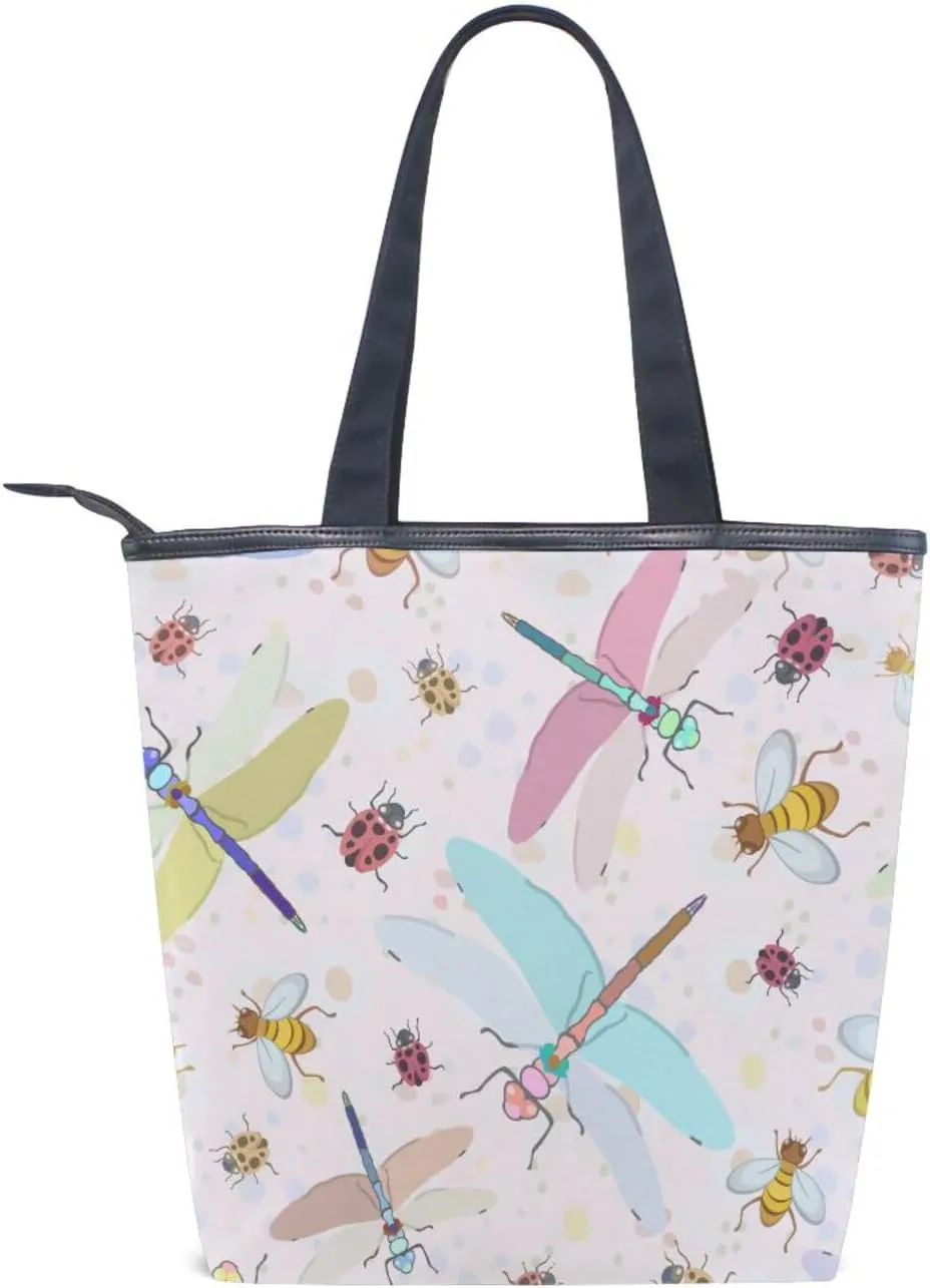 Canvas Tote Bags Purses and Handbags for Women Men Top Handle Ladies Shoulder Bags Multicolored Pattern