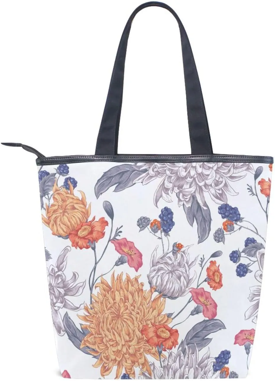 Canvas Tote Bags Purses Handbags for Women Men Top Handle Ladies Shoulder Bags Multicolored Pattern