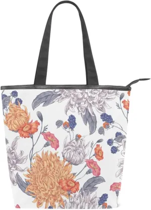 Canvas Tote Bags Purses Handbags for Women Men Top Handle Ladies Shoulder Bags Multicolored Pattern