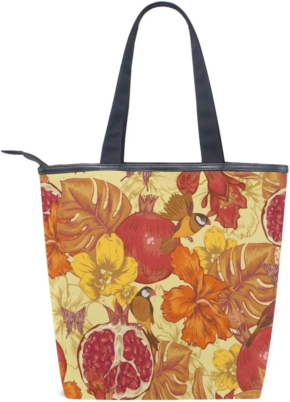 Canvas Tote Bags Purses Handbags for Women Men Top Handle Ladies Shoulder Bags Multicolored Pattern