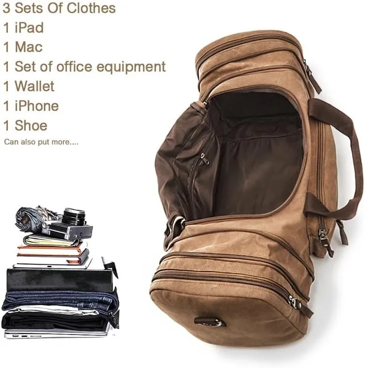 Canvas Travel Bags Large Capacity Carry On Luggage Bags Men Duffel Bag Travel Tote Weekend Bag Dropshipping(Green)