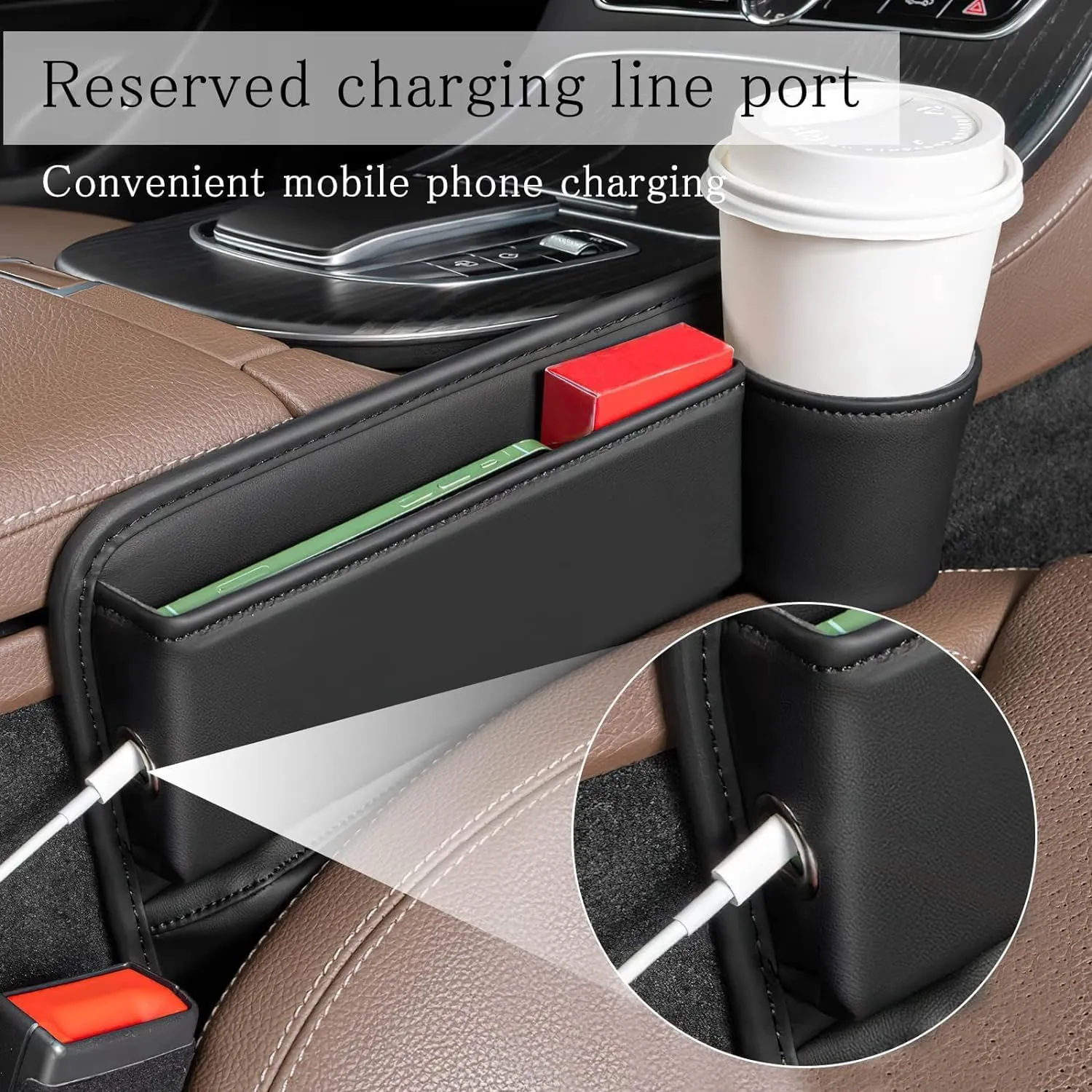 Car Seat Gap Filler Organizer for Lexus RX V 2022 2023 2024 2025, Car Gap Filler Car Seat Storage Box Seat Gap Storage Box Car Accessories,Black