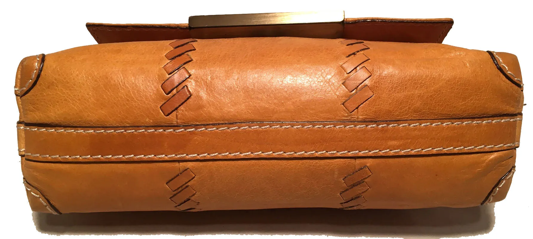 Carolina Herrera Tan Leather Mini Handbag Baguette