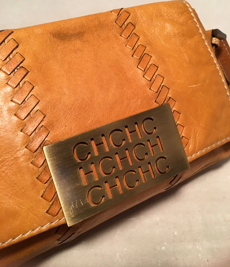 Carolina Herrera Tan Leather Mini Handbag Baguette