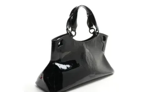 Cartier Large Handbag in Black Patent Leather