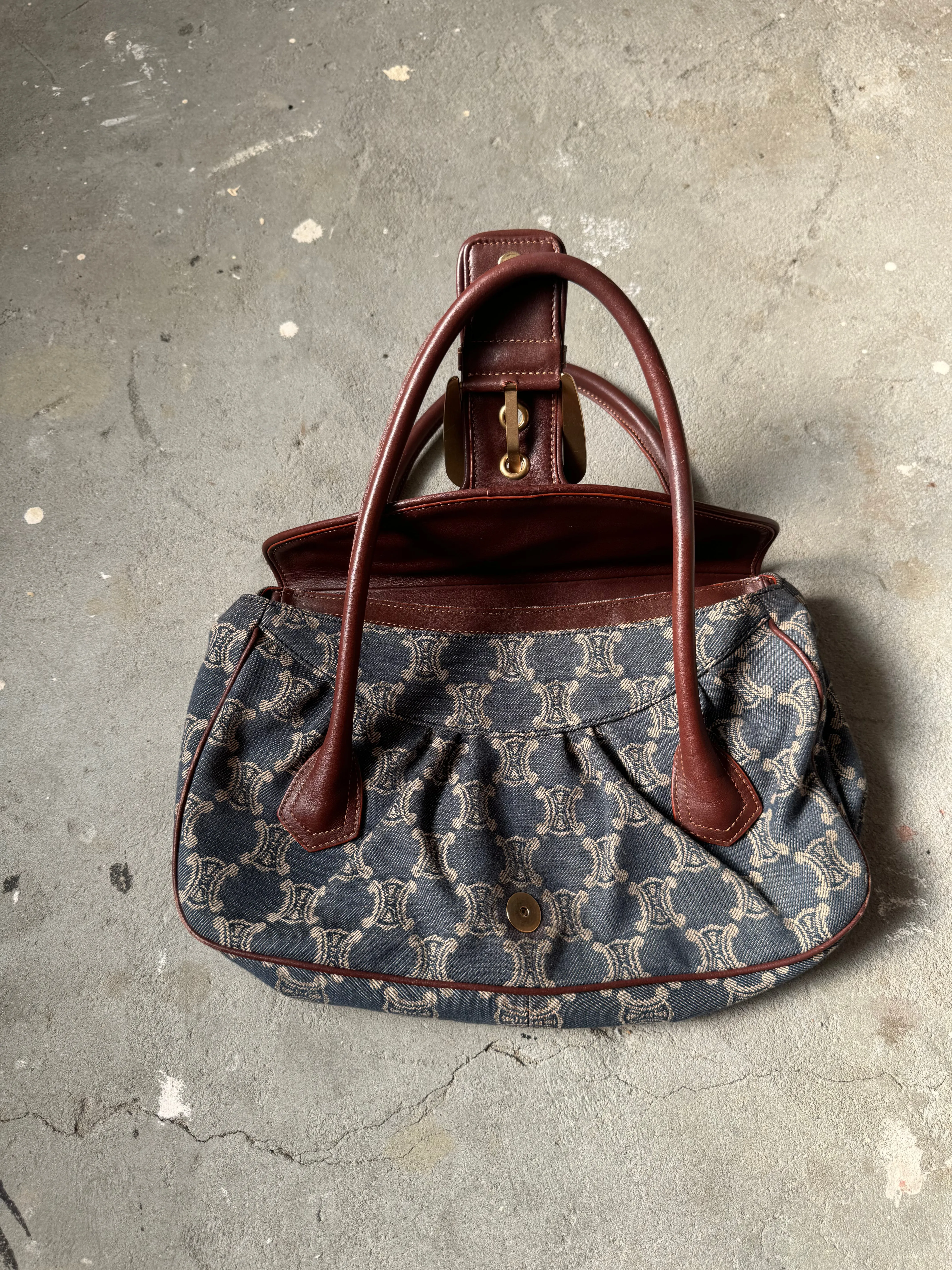 Celine Denim Triomphe Handbag 'Blue/Brown'
