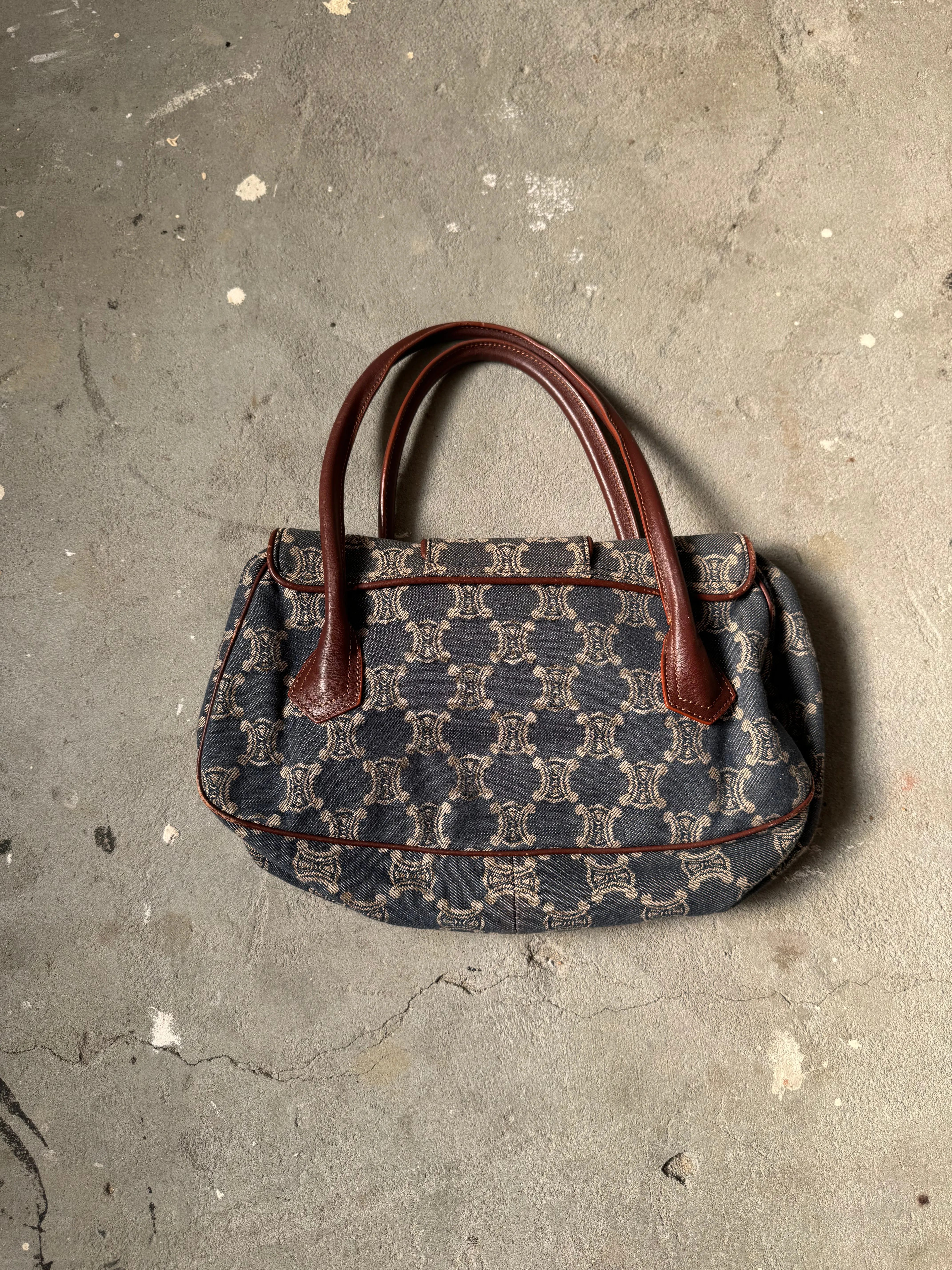 Celine Denim Triomphe Handbag 'Blue/Brown'