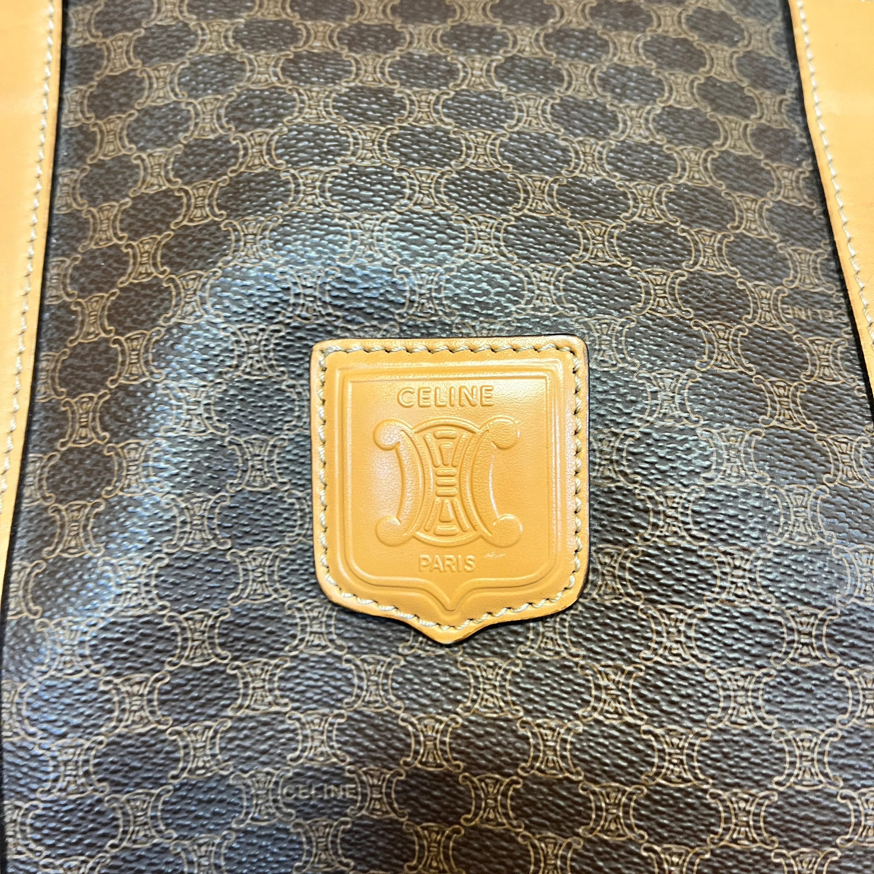 CELINE Monogrammed leather overnight bag
