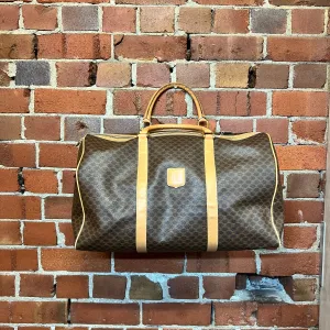 CELINE Monogrammed leather overnight bag