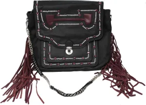 CHALLENGER Women's Western Rodeo Cowgirl Leather Shoulder Handbag Purple Rhinestone 18AA01