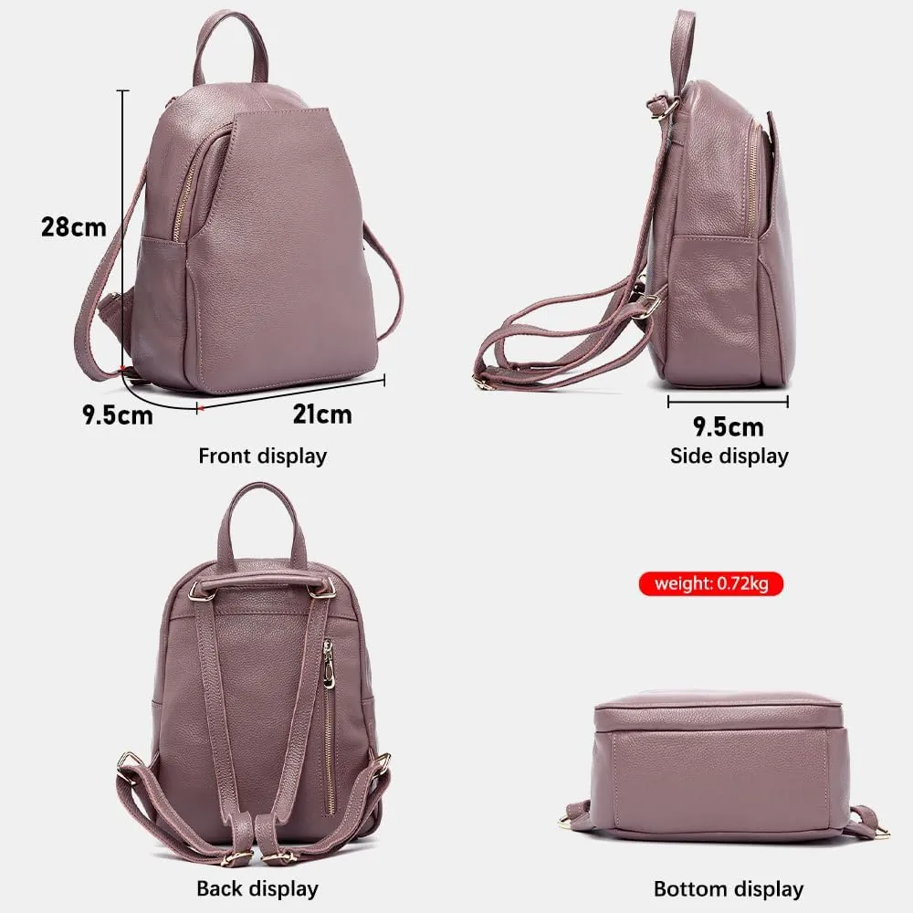 Charm Women Backpack 100% Genuine Leather Anti-theft Button Elegant Female Travel Bags ZCN0326