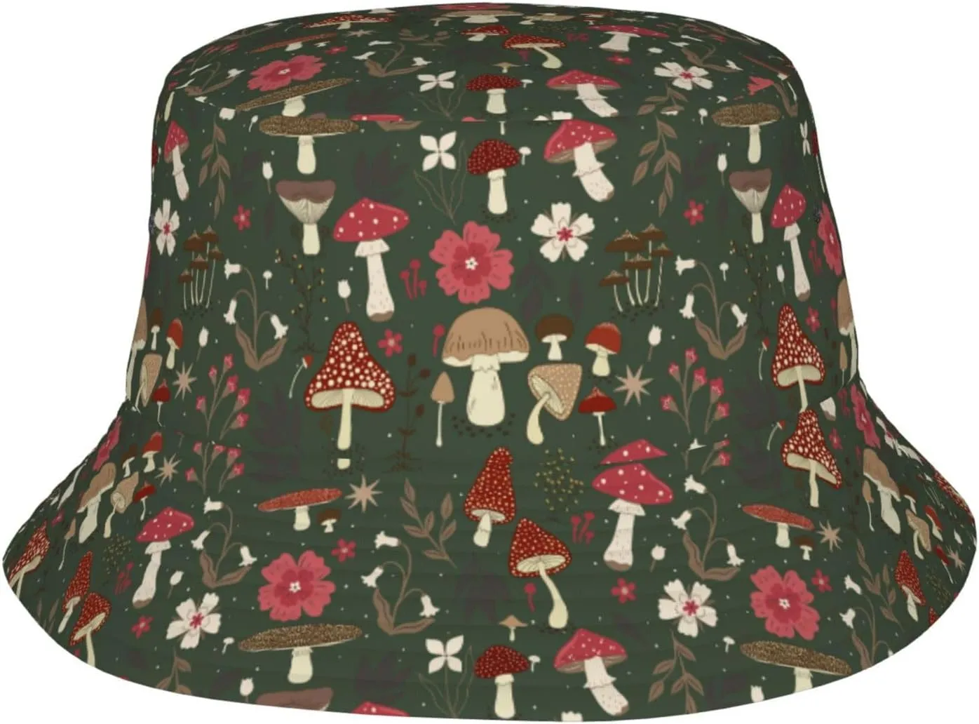 Chic Wildflowers Bucket Hat Summer Packable Fisherman Cap Beach Travel Sun Hat for Unisex Men Women