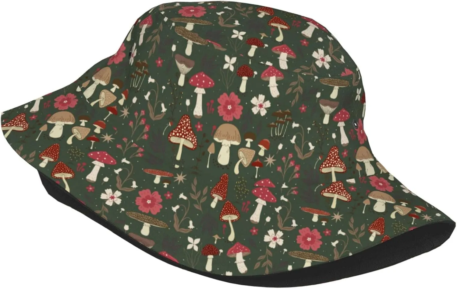 Chic Wildflowers Bucket Hat Summer Packable Fisherman Cap Beach Travel Sun Hat for Unisex Men Women