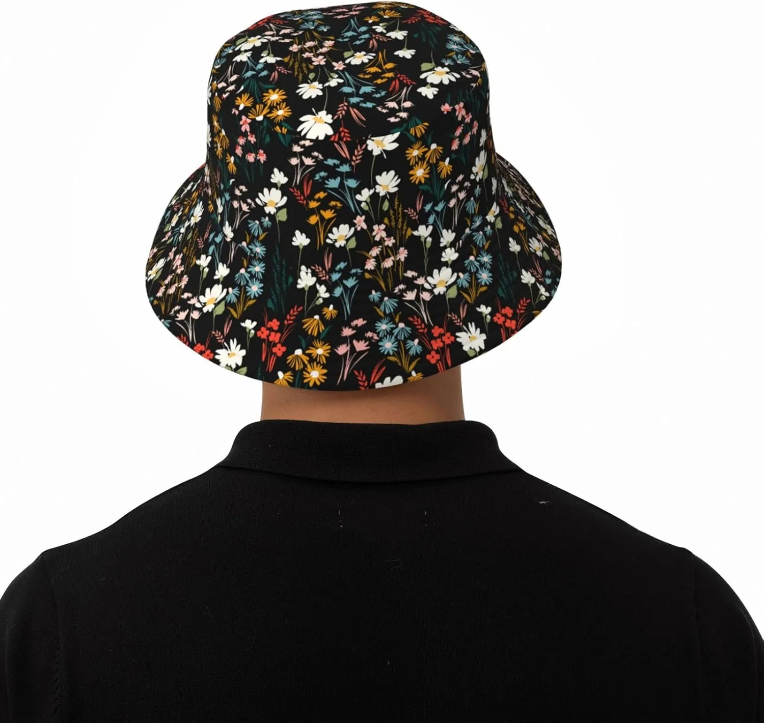Chic Wildflowers Bucket Hat Summer Packable Fisherman Cap Beach Travel Sun Hat for Unisex Men Women