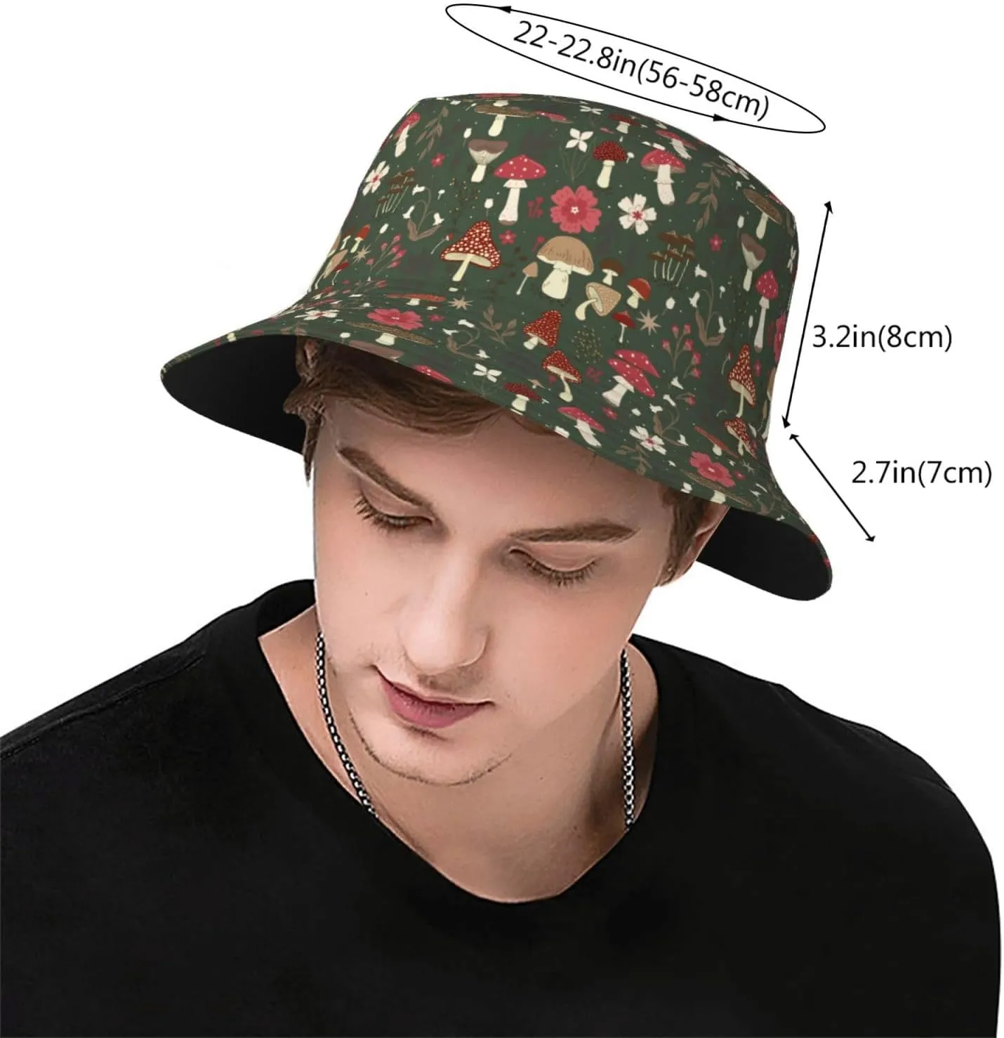 Chic Wildflowers Bucket Hat Summer Packable Fisherman Cap Beach Travel Sun Hat for Unisex Men Women