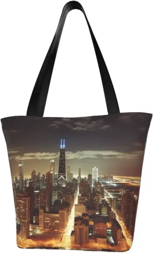 Chicago City printed Shoulder bag Canvas Shopping Bag Fashion Handbag