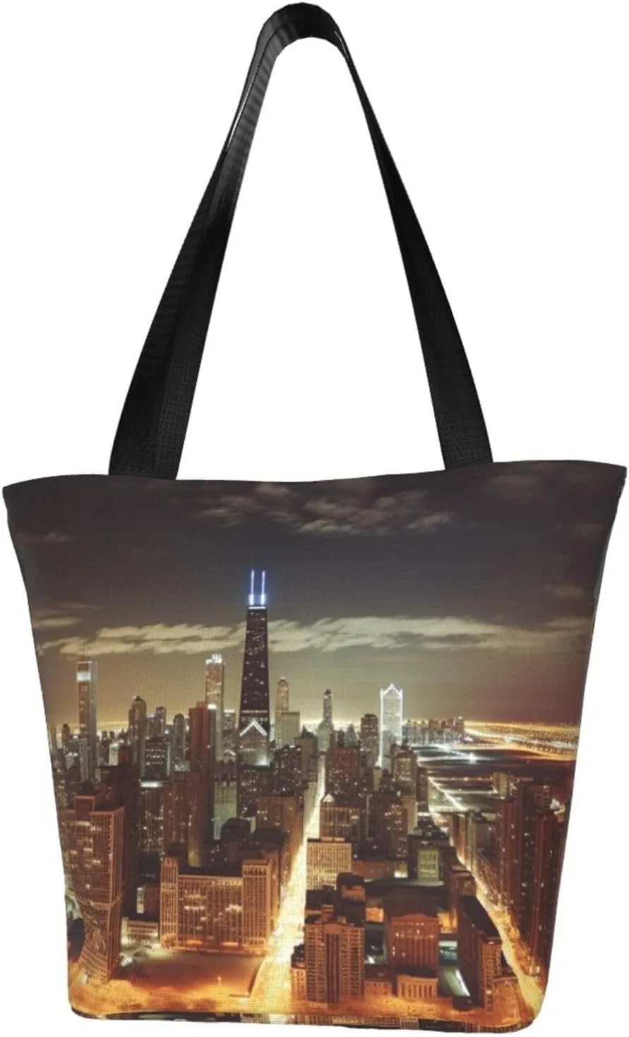 Chicago City printed Shoulder bag Canvas Shopping Bag Fashion Handbag
