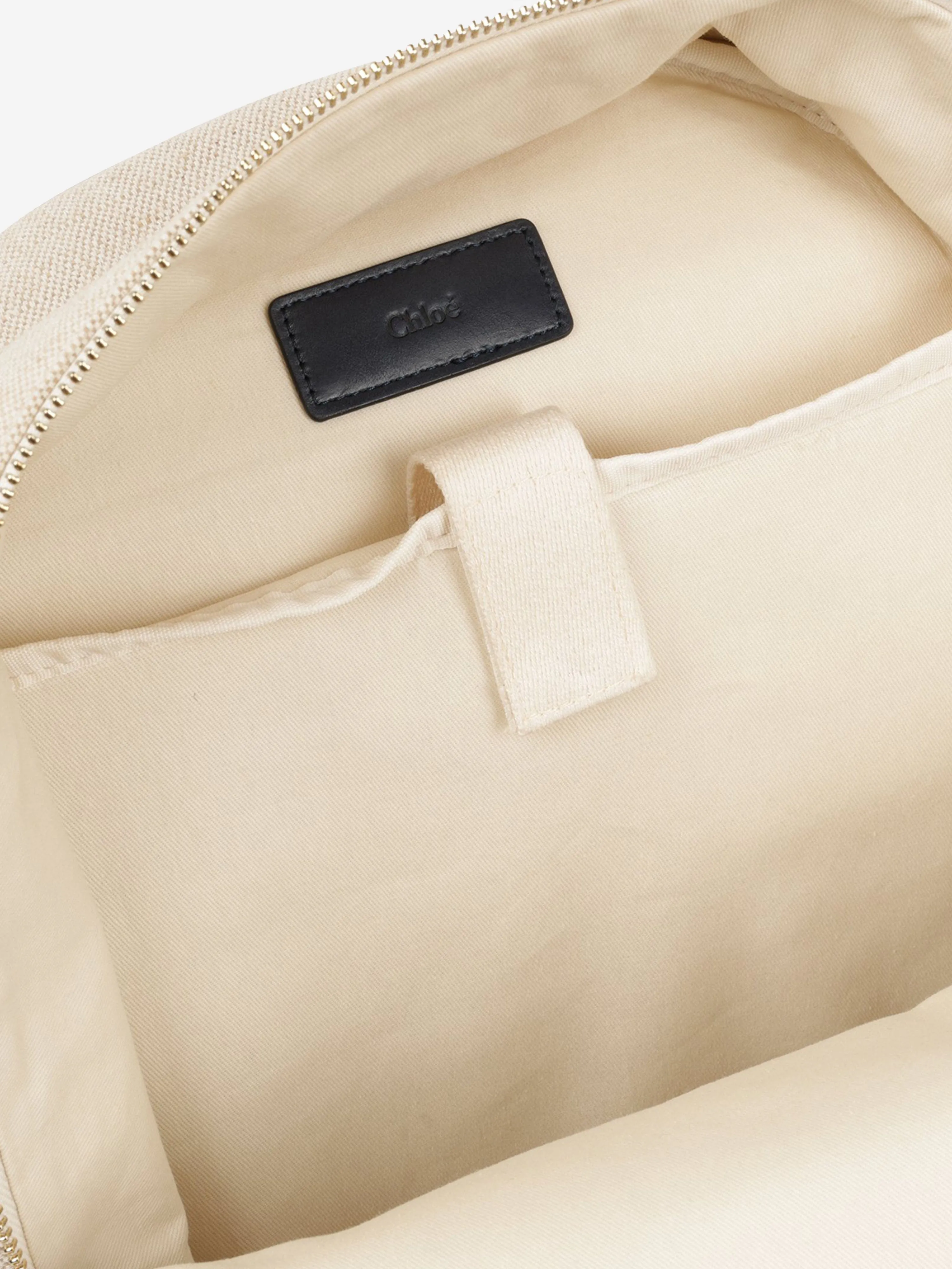 Chloé Girls Canvas Logo Backpack in Beige (36cm)