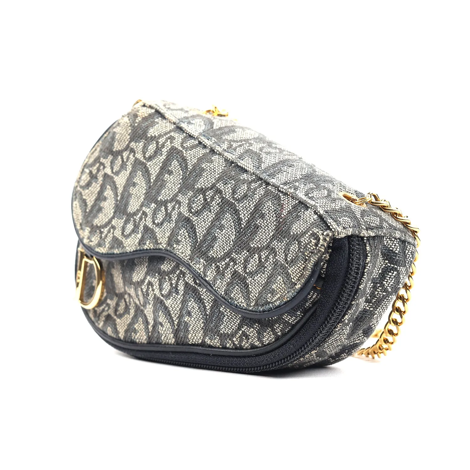 Christian Dior Monogram Denim Saddle Bag