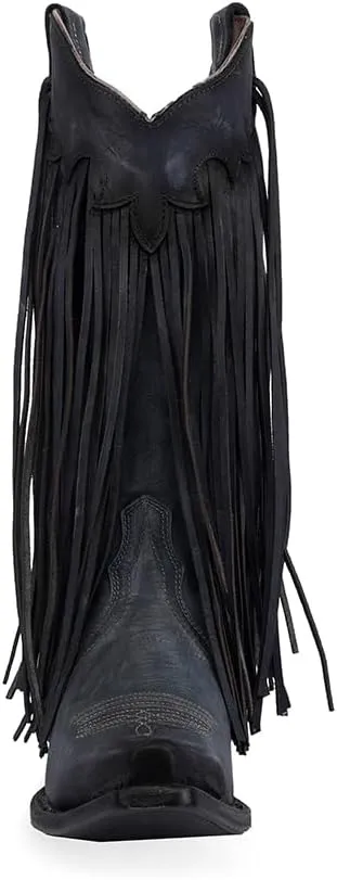 Circle G LADIE'S BLUE FRINGES BOOT, 43.8 X 34.8 X 11.0 SOLE,COWHIDE LEATHER, WESTERN BOOT, L6074