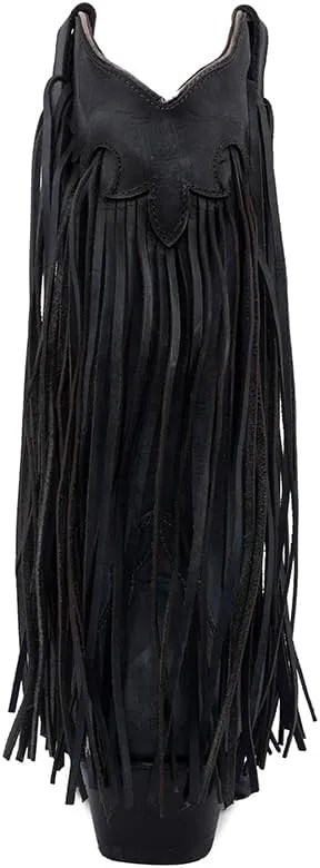Circle G LADIE'S BLUE FRINGES BOOT, 43.8 X 34.8 X 11.0 SOLE,COWHIDE LEATHER, WESTERN BOOT, L6074