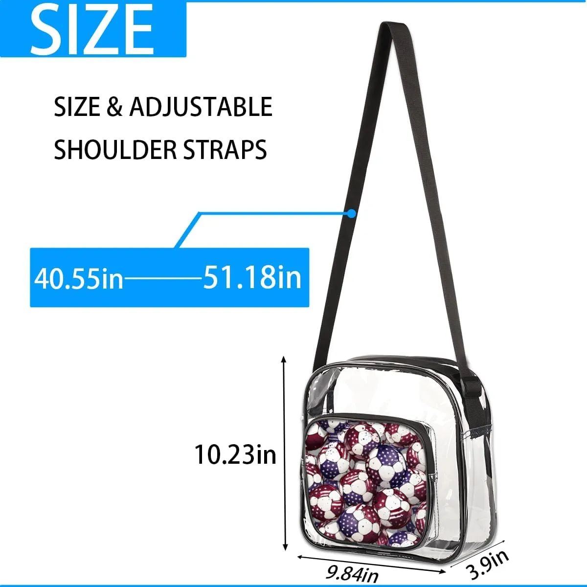 Clear Crossbody Purse Bag Clear Messenger Shoulder Bags See Through Transparent Purse