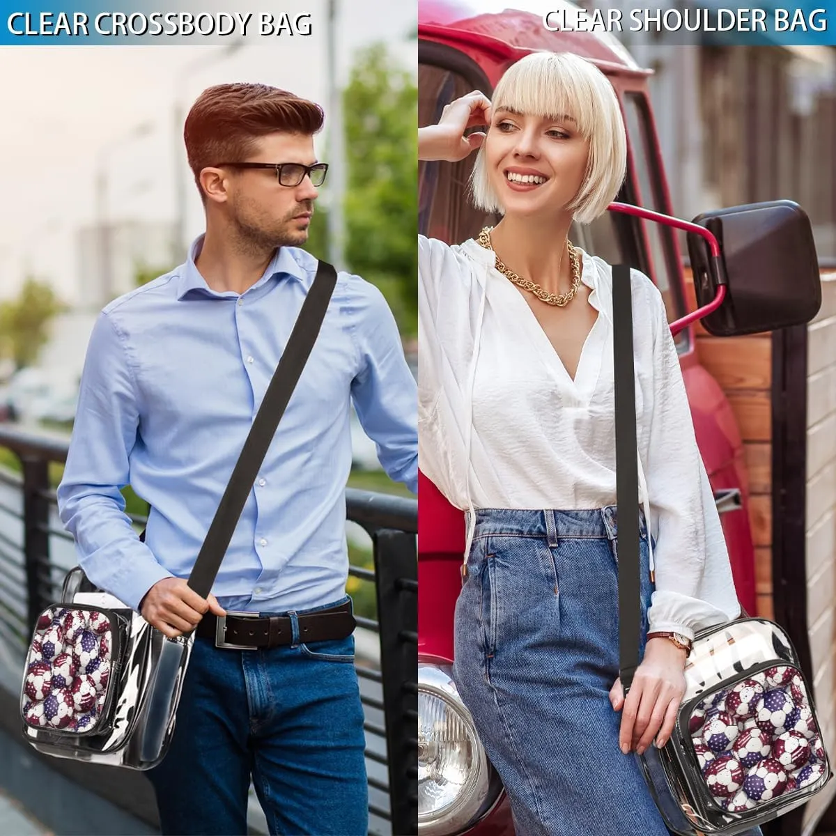 Clear Crossbody Purse Bag Clear Messenger Shoulder Bags See Through Transparent Purse