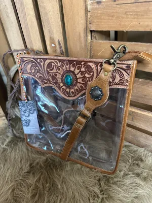 Clear Western Crossbody Bag,Stadium Bag