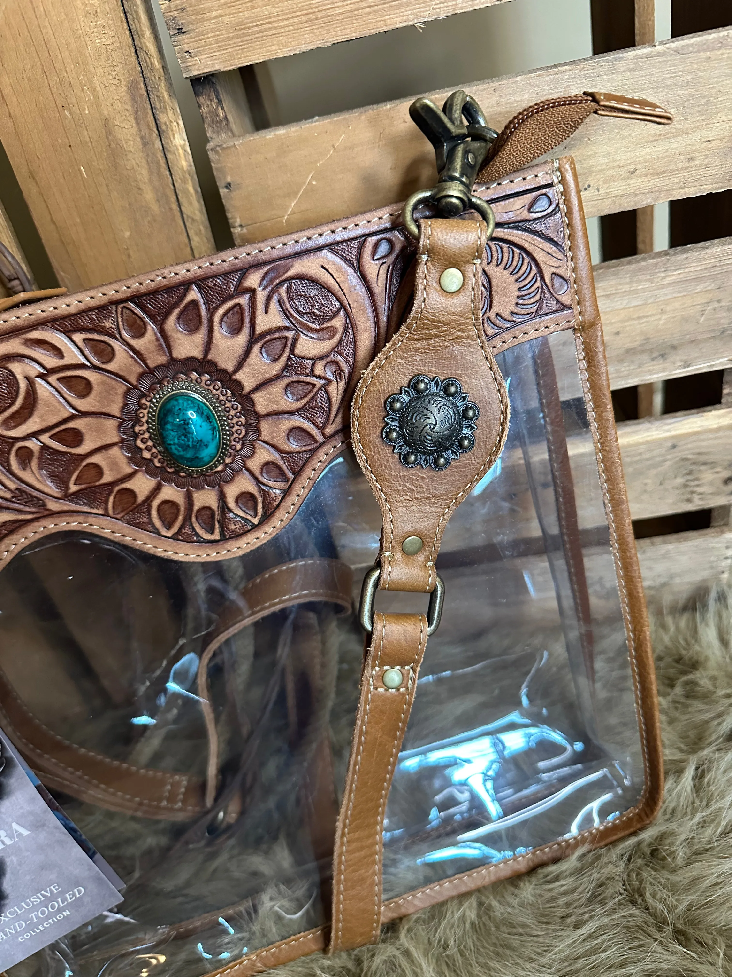 Clear Western Crossbody Bag,Stadium Bag