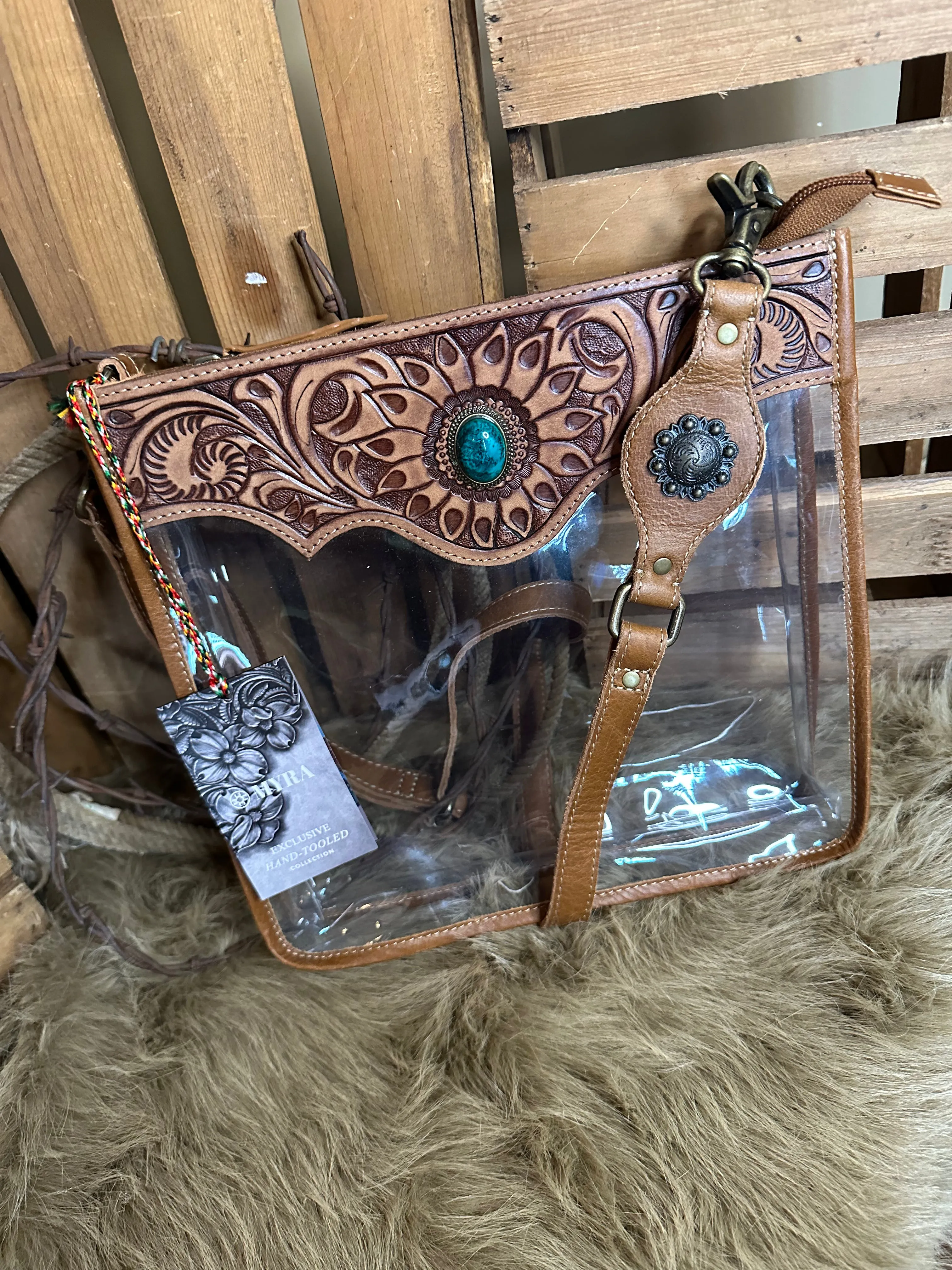 Clear Western Crossbody Bag,Stadium Bag