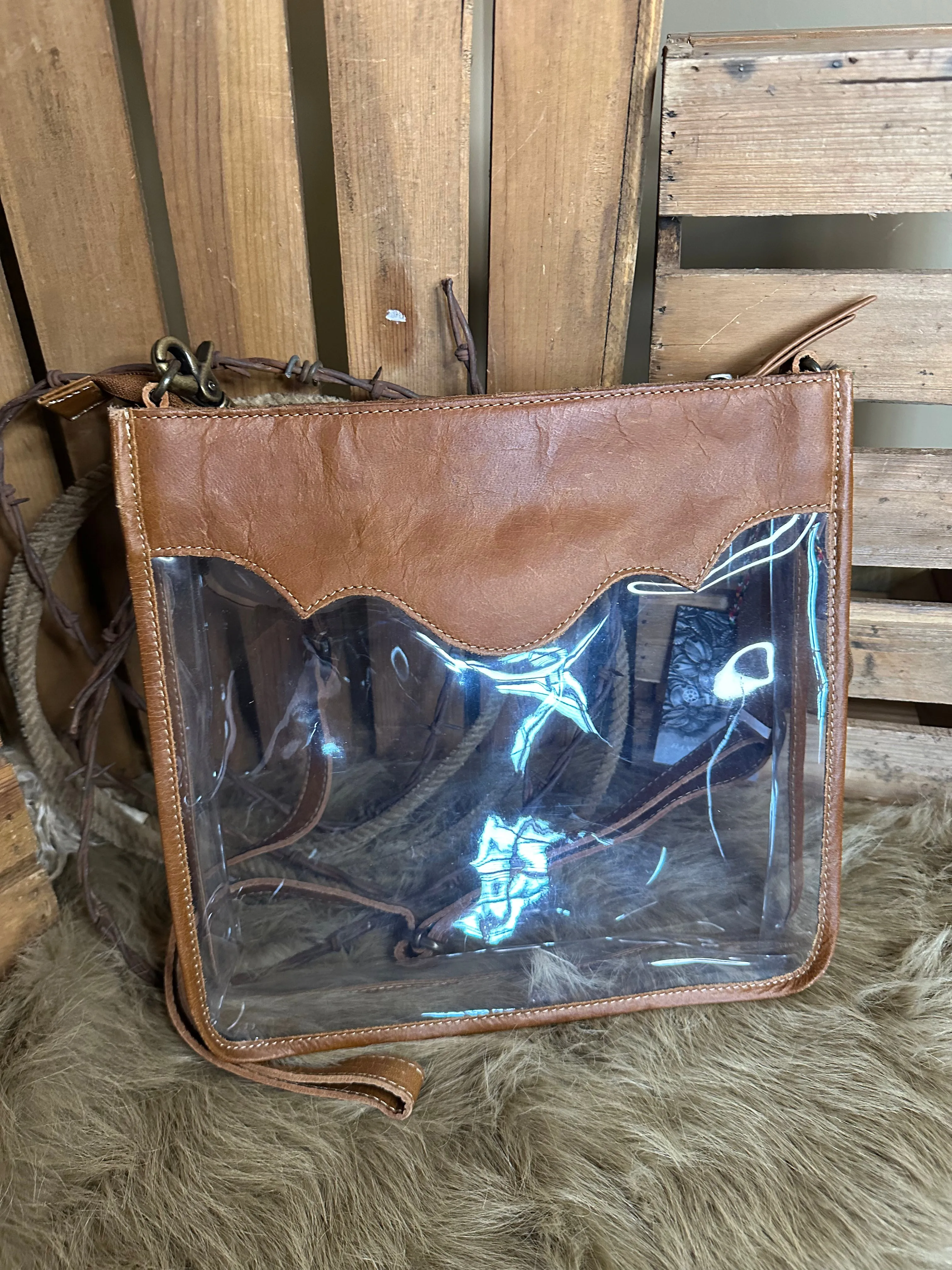 Clear Western Crossbody Bag,Stadium Bag