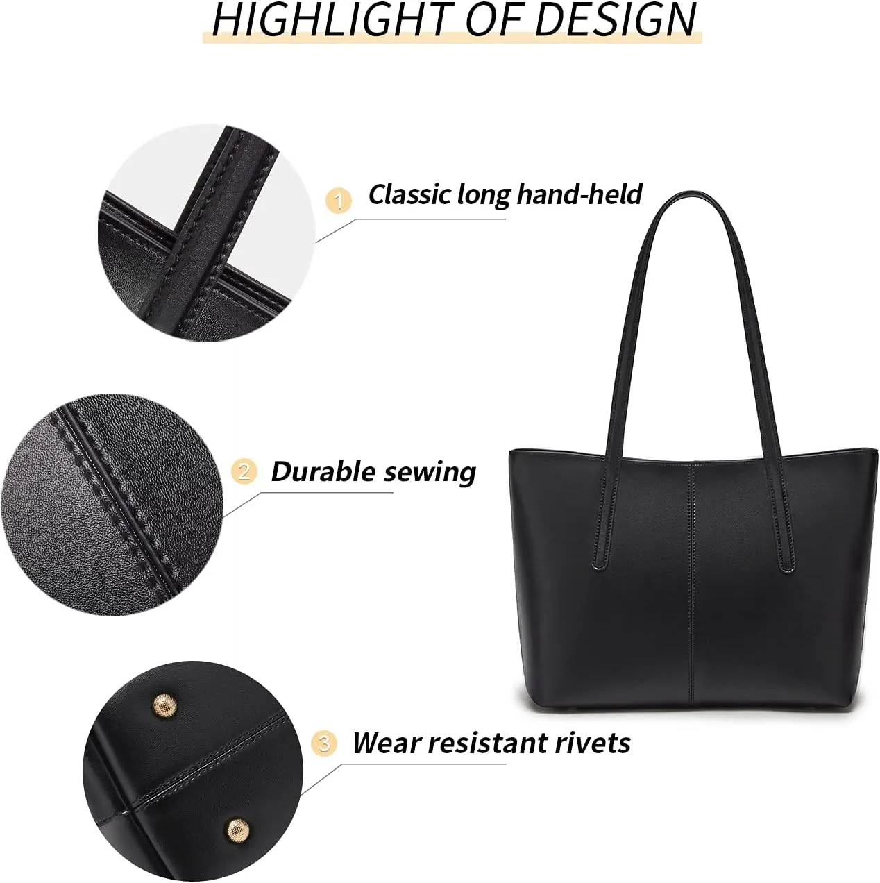 Cnoles Women Tote Bag Leather Handbag Purses And Handbags For Women Ladies Top Handle Large Soft Shoulder Satchel Hobo Bags