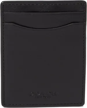 Coach Mens Money Clip Card Case in Sport Calf, Black