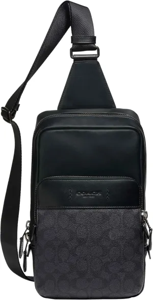 COACH Mens Signature Gotham Pack, Ji/Charcoal/Black