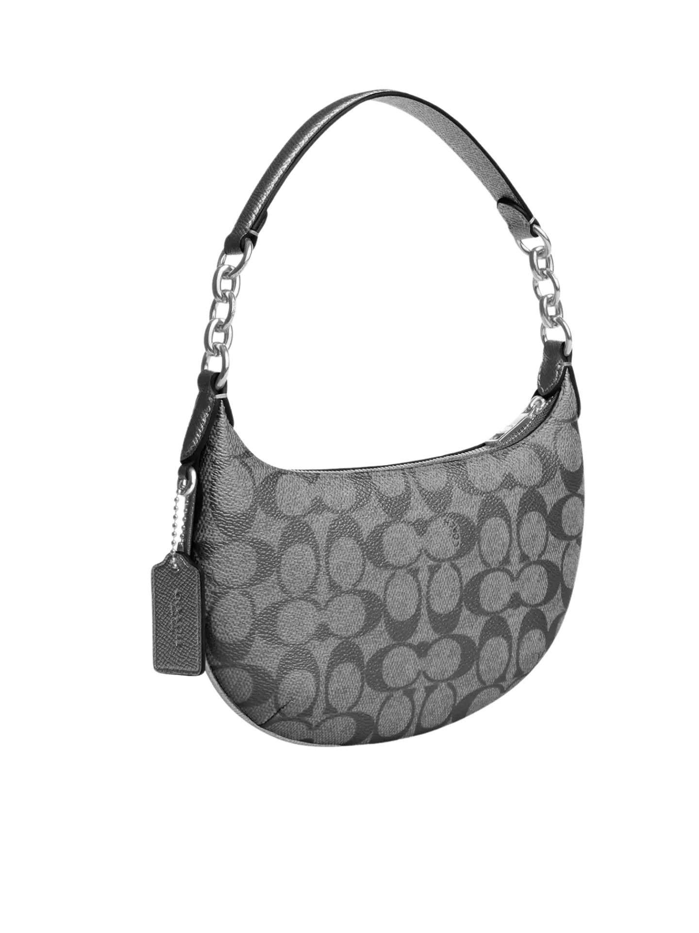 Coach Payton Mini In Signature Metallic Canvas Gunmetal Multi