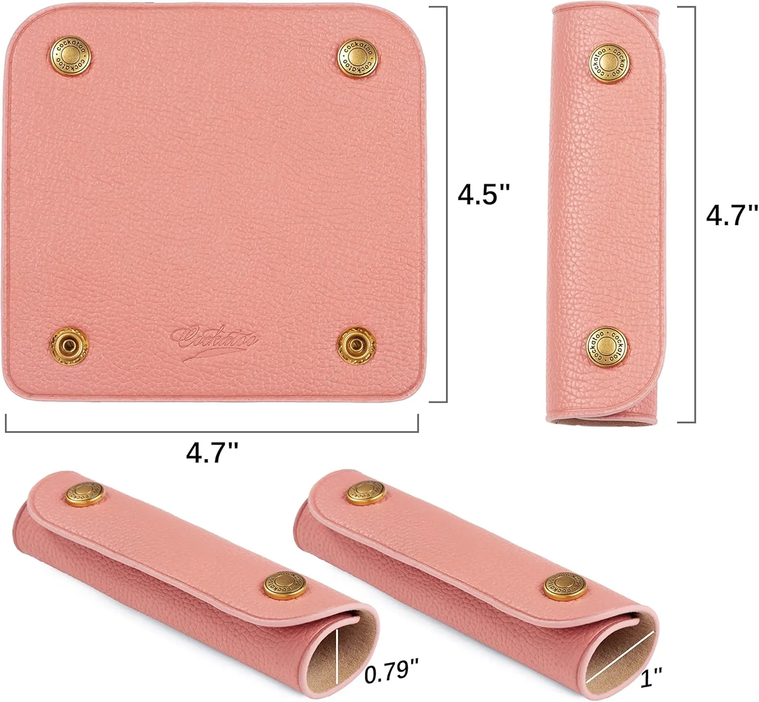 Cockatoo Handbag Handle Leather Wrap Covers, Purse Grip Strap Protector for Shopping Bag Travel Bag Suitcase Tote Bag Wallet Briefcase (Shell)