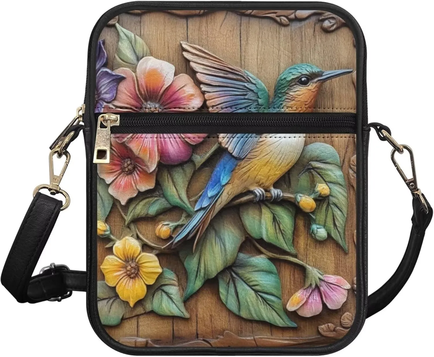 COEQINE Womens Messenger Bag with Zipper Leather Messenger Purse for Woman Crossbody Purse with Adjustable Strap Handbag